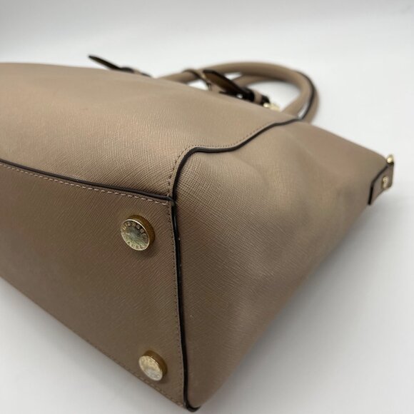 Michael Kors Beige Saffiano Leather Ciara Convertible Satchel - Picture 9 of 10